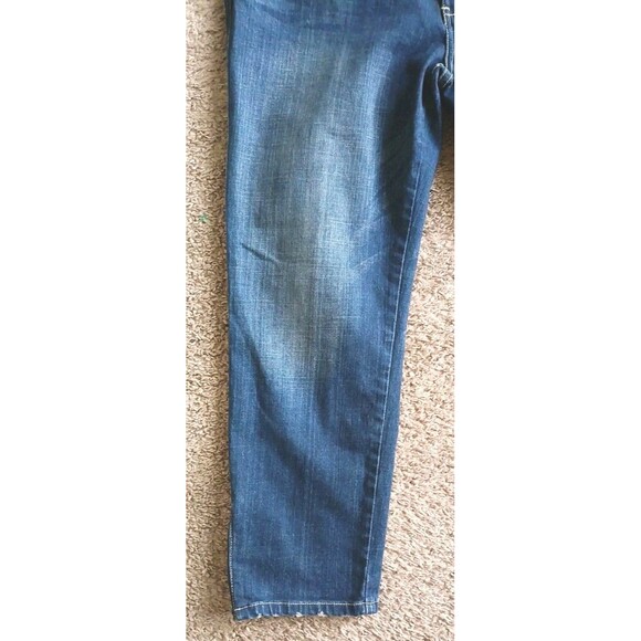 7 For All Mankind Womens Crop Jeans Size 12 Straight Zipper Leg Clark Blue New - Picture 7 of 10